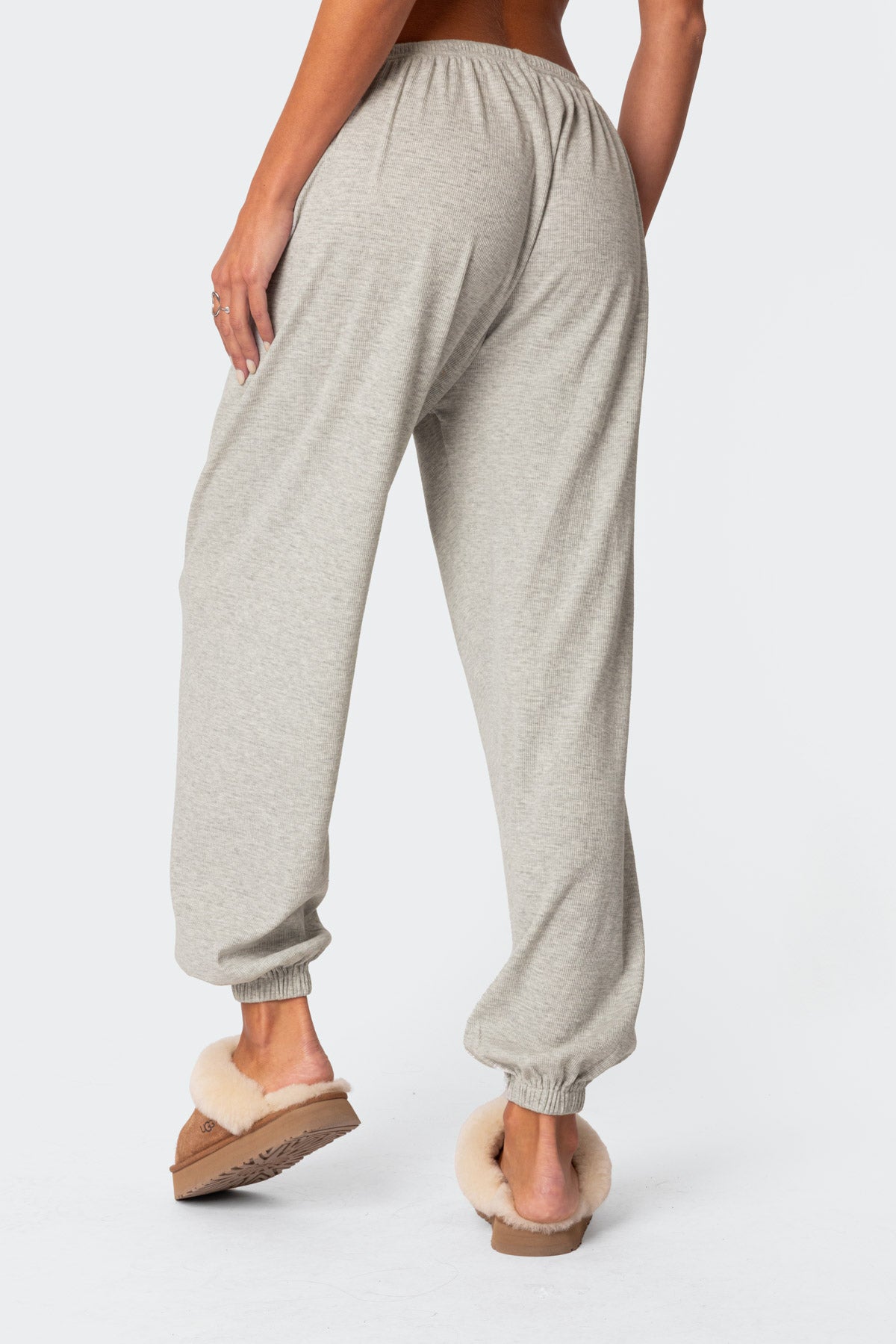 Rosanna Waffle Pajama Sweatpants - GRAY MELANGE