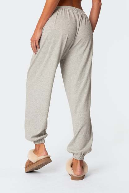 Rosanna Waffle Pajama Sweatpants - GRAY MELANGE