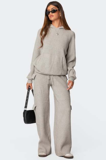 Wynter Knit Cargo Pants - GRAY MELANGE