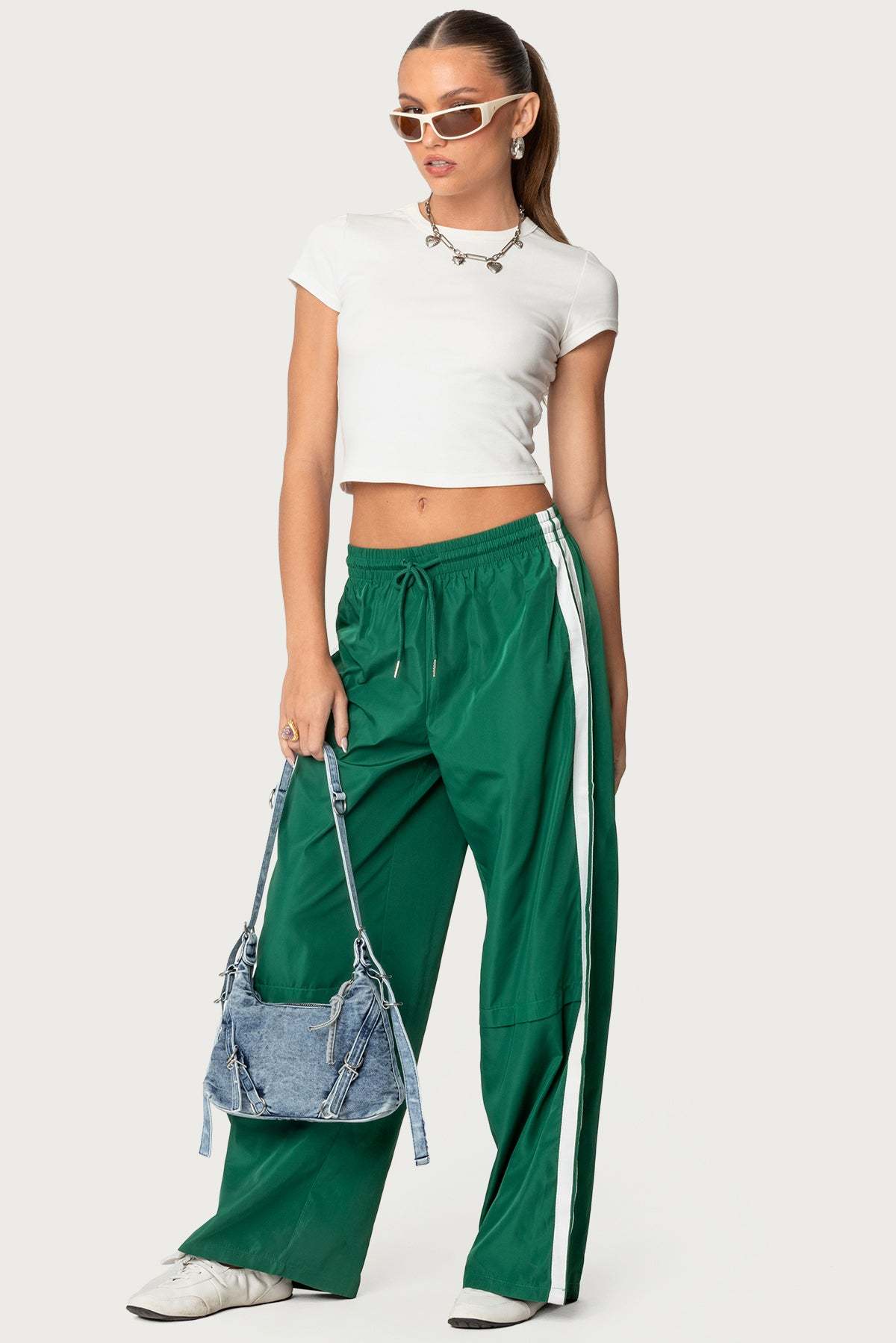Fauna Nylon Track Pants - GREEN