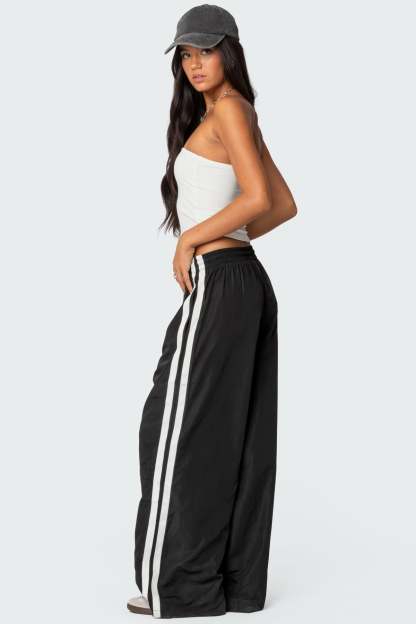 Fauna Nylon Track Pants - BLACK