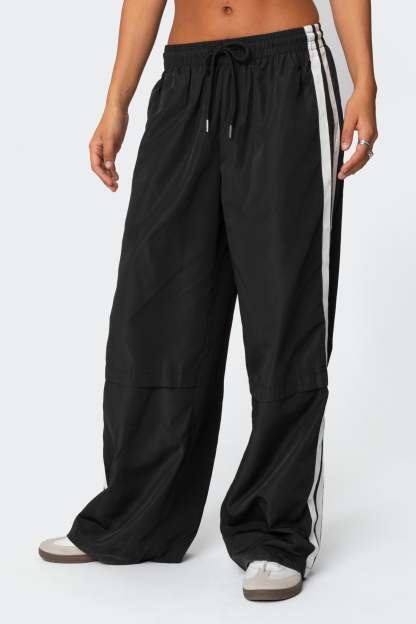 Fauna Nylon Track Pants - BLACK