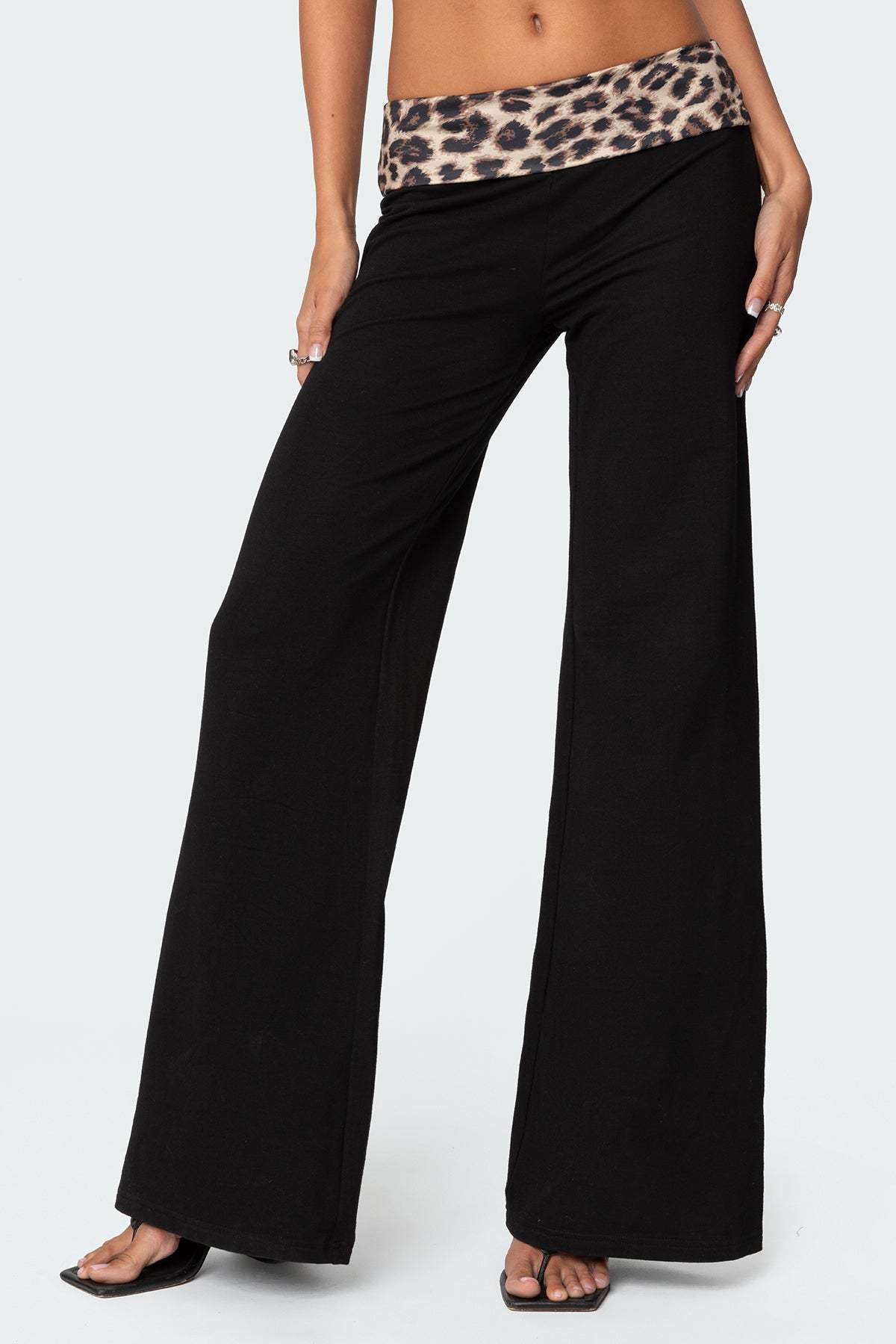 Leopard Foldover Pants - LEOPARD