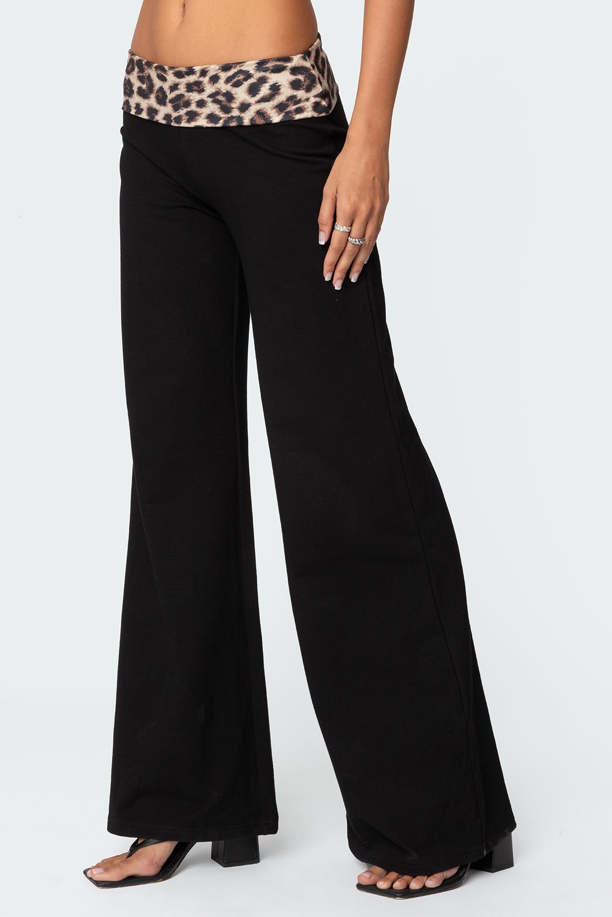 Leopard Foldover Pants - LEOPARD