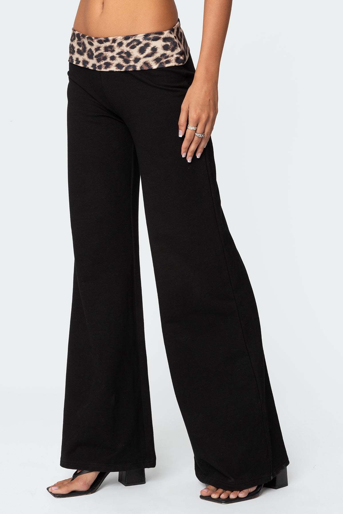 Leopard Foldover Pants - LEOPARD