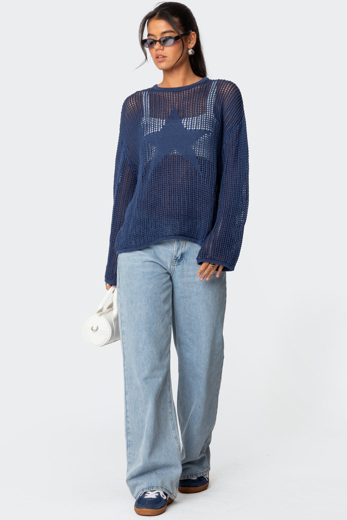Seeing Stars Oversized Sweater - BLUE