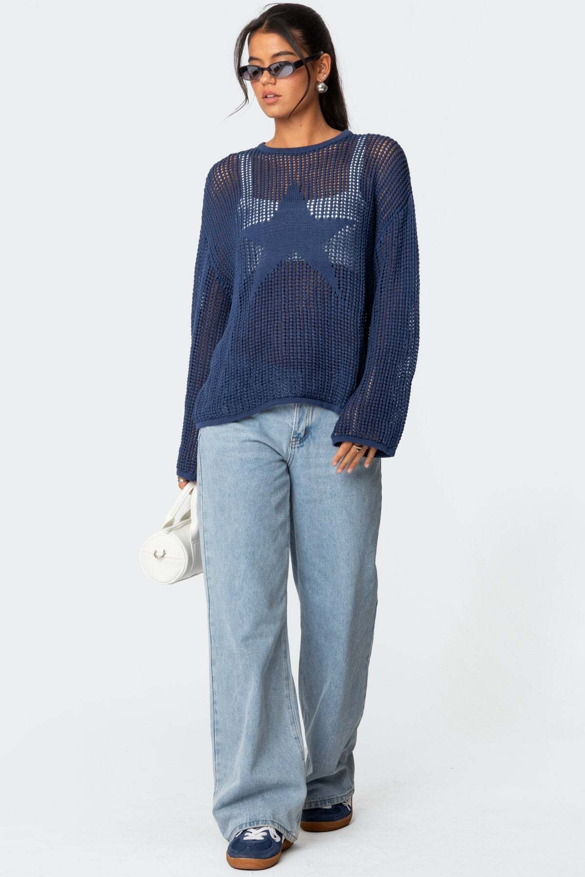 Seeing Stars Oversized Sweater - BLUE