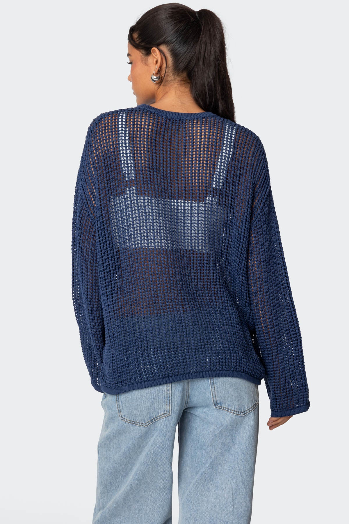 Seeing Stars Oversized Sweater - BLUE