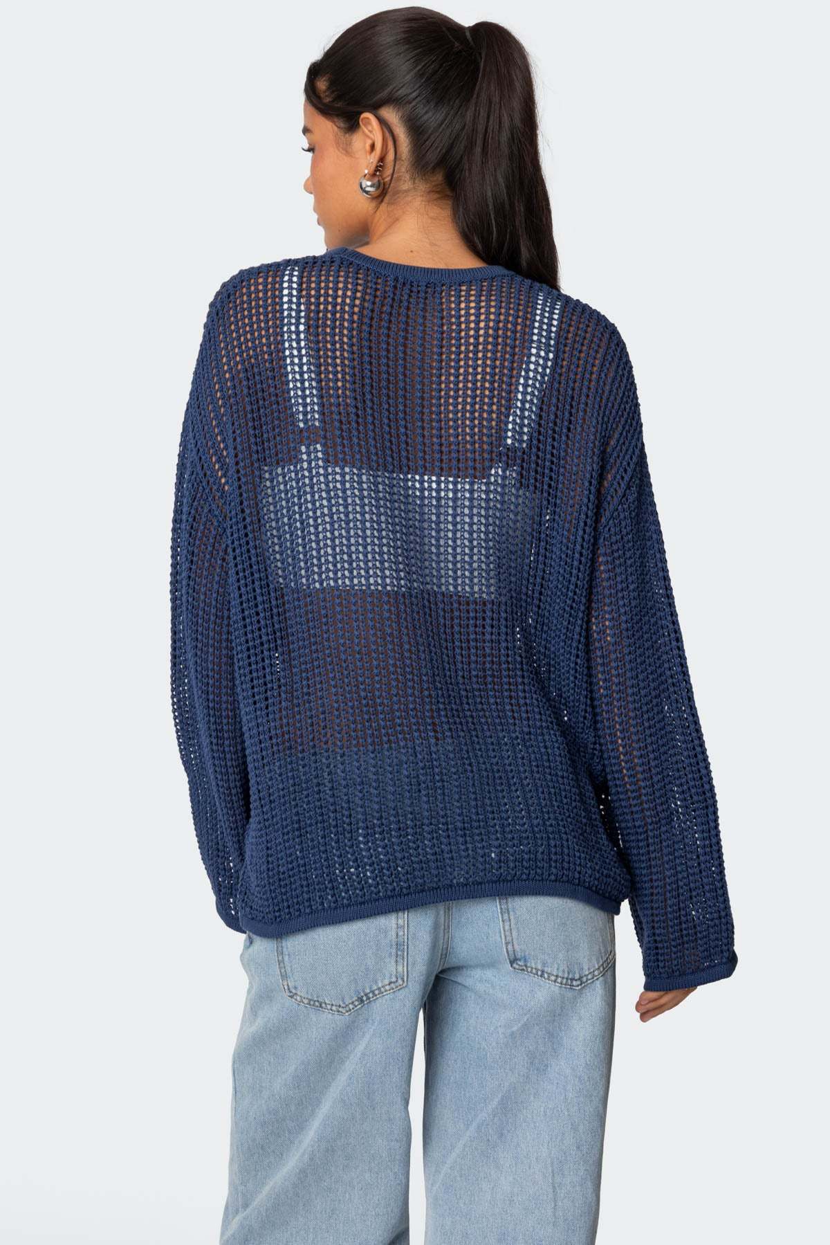 Seeing Stars Oversized Sweater - BLUE