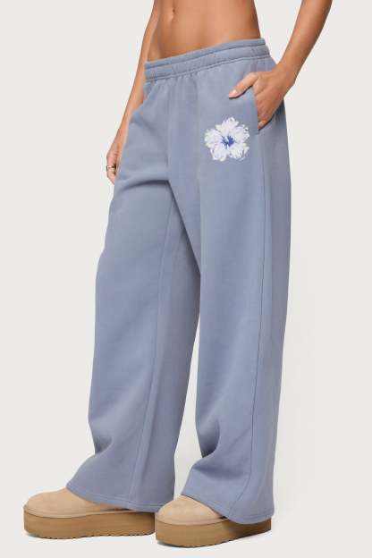 Tropical Bloom Sweatpants - BLUE