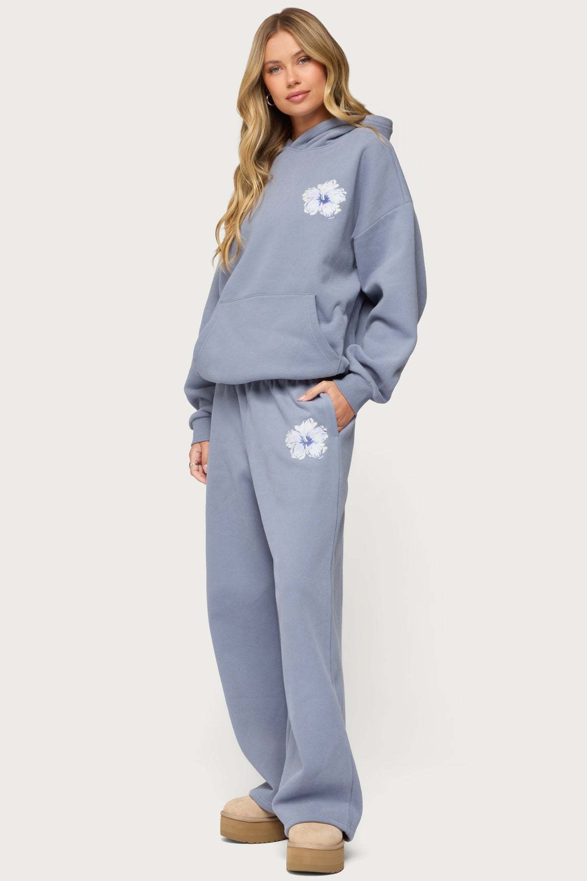 Tropical Bloom Sweatpants - BLUE