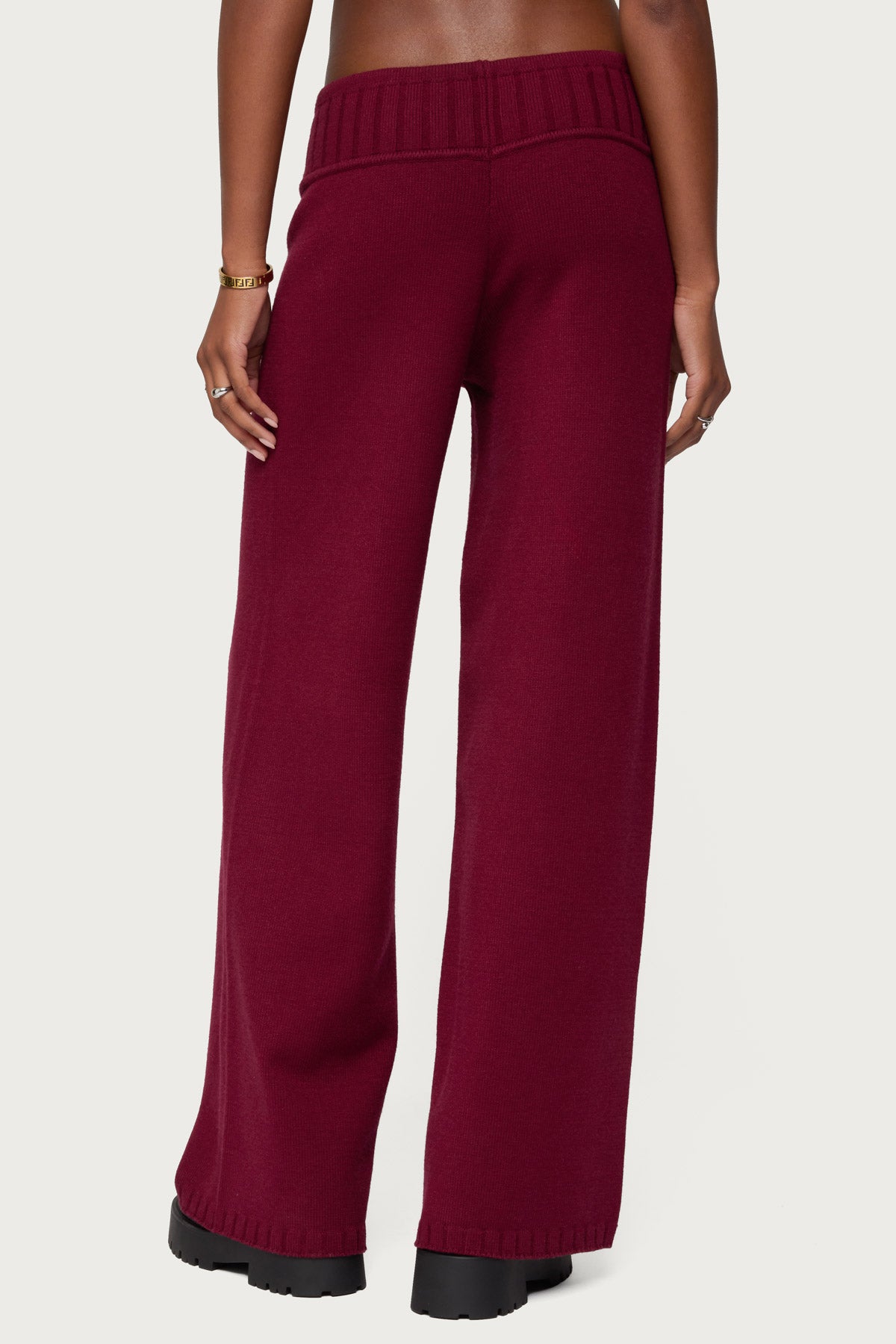 Russell Straight Leg Knit Pants - BURGUNDY