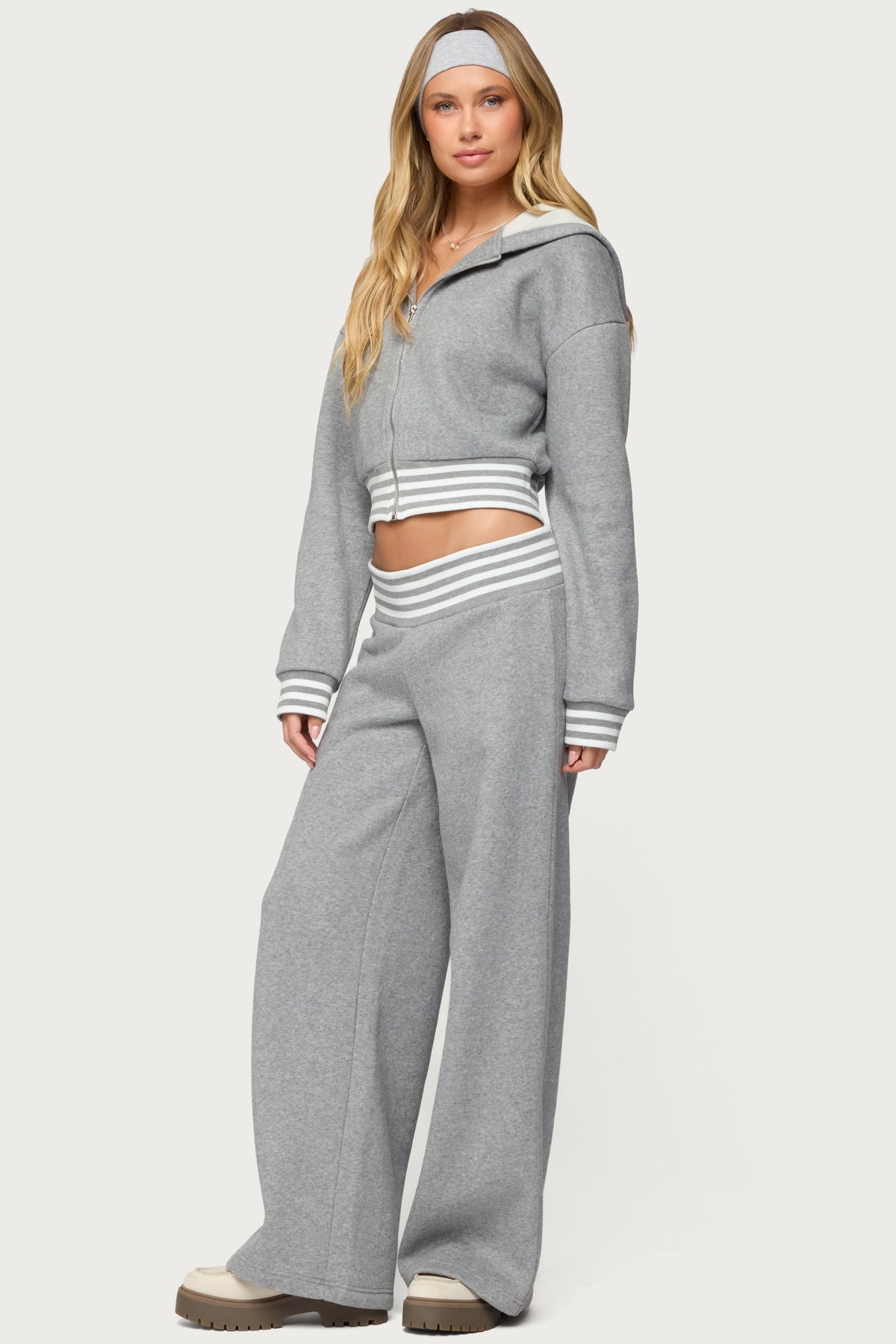 Eloura Stripey Sweatpants - GRAY-MELANGE