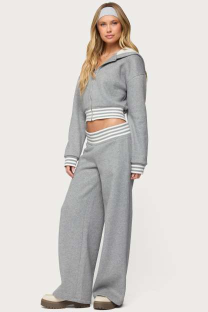 Eloura Stripey Sweatpants - GRAY-MELANGE