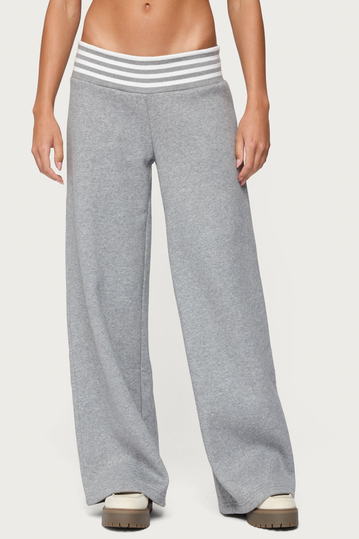 Eloura Stripey Sweatpants - GRAY-MELANGE