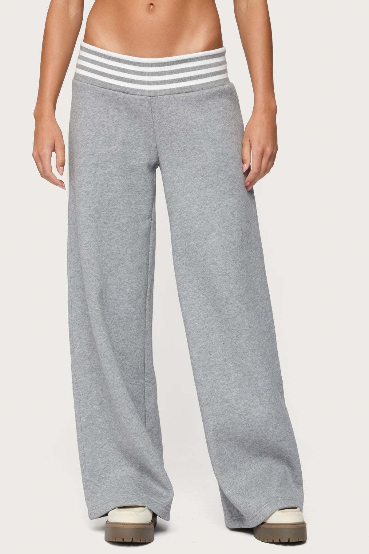 Eloura Stripey Sweatpants - GRAY-MELANGE