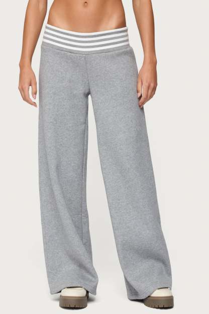 Eloura Stripey Sweatpants - GRAY-MELANGE