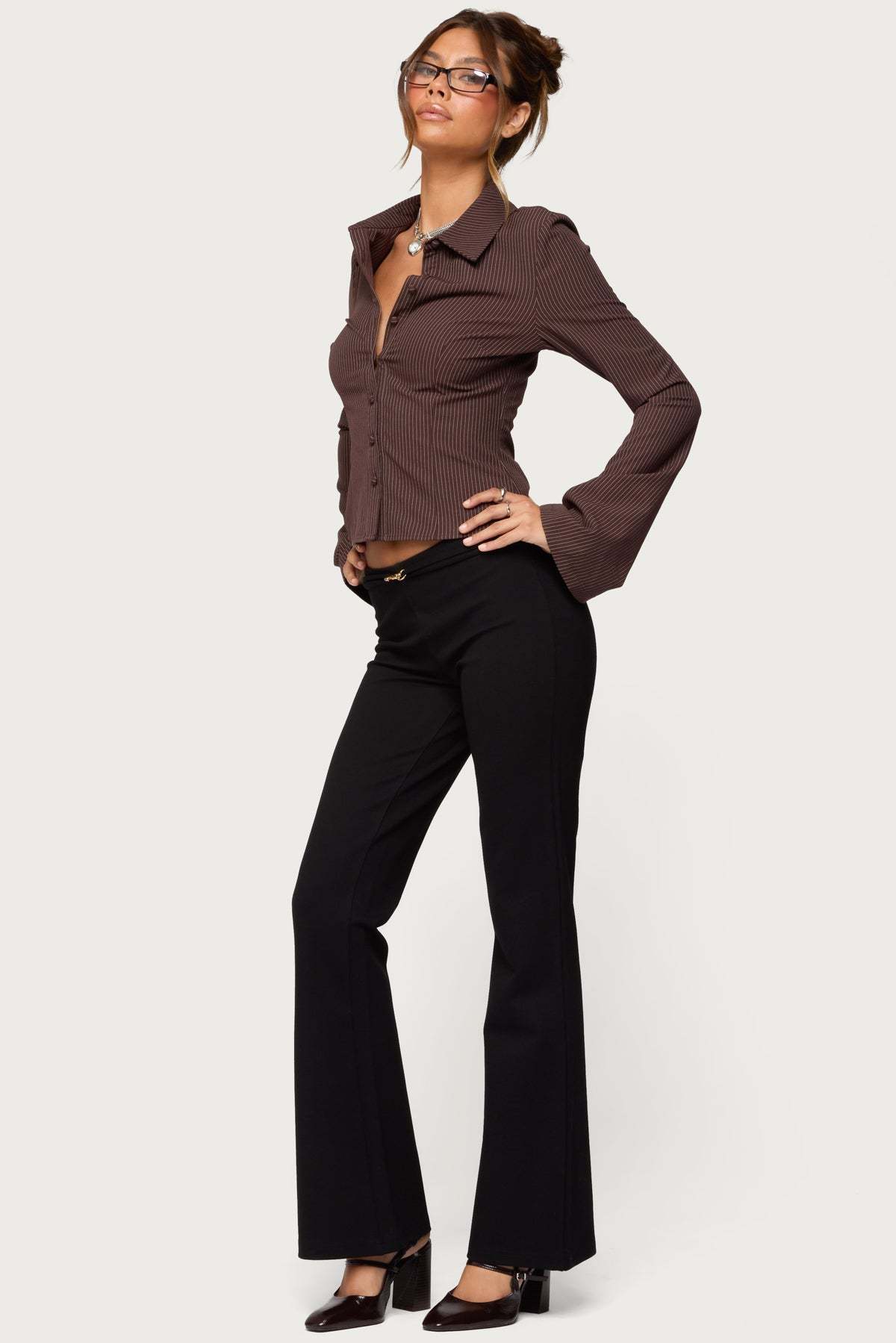 Metiza Flared Pants - BLACK