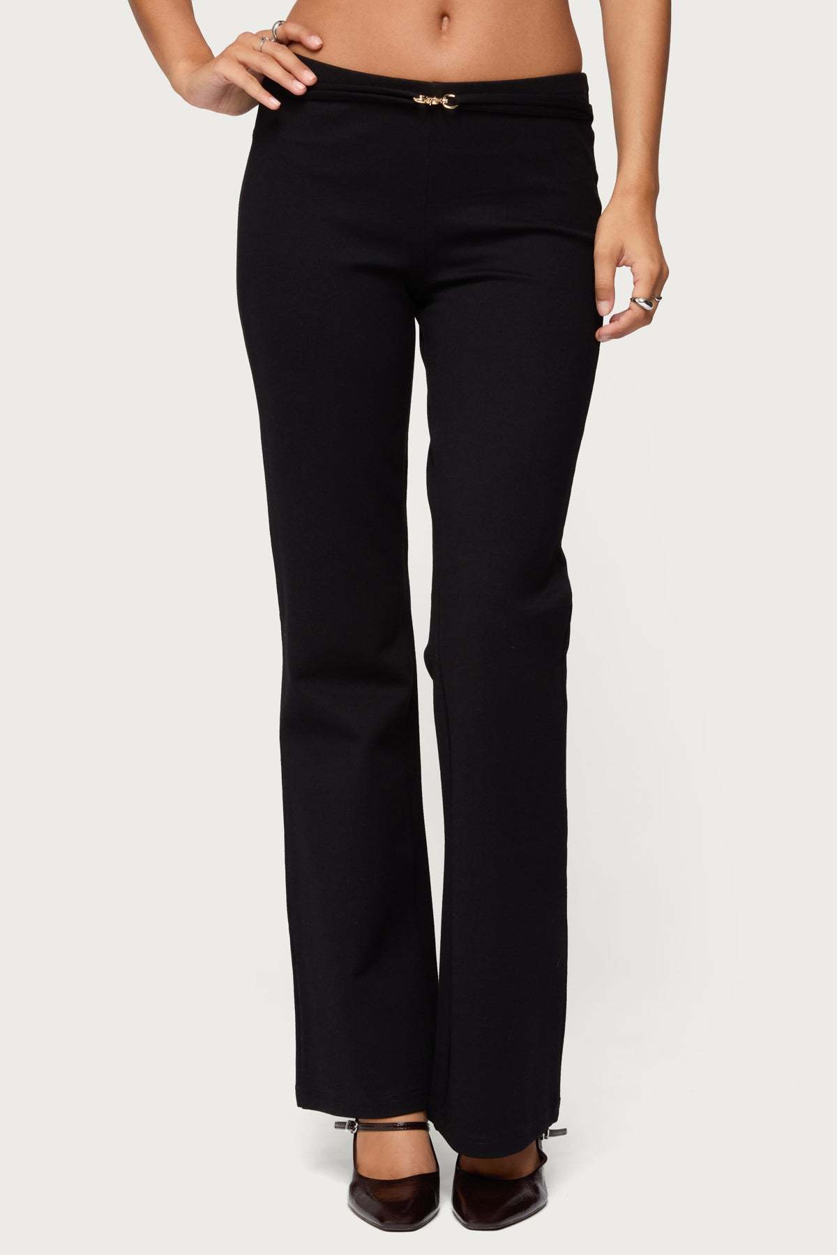 Metiza Flared Pants - BLACK