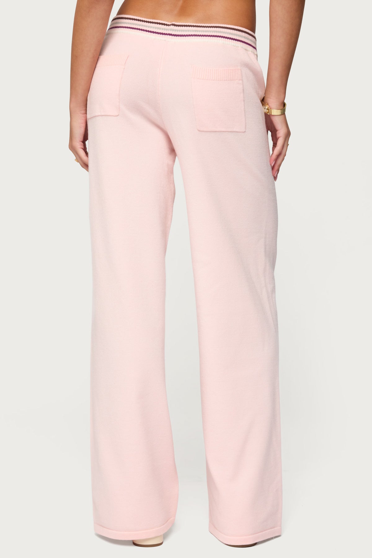 Miya Stripey Knit Pants - LIGHT-PINK