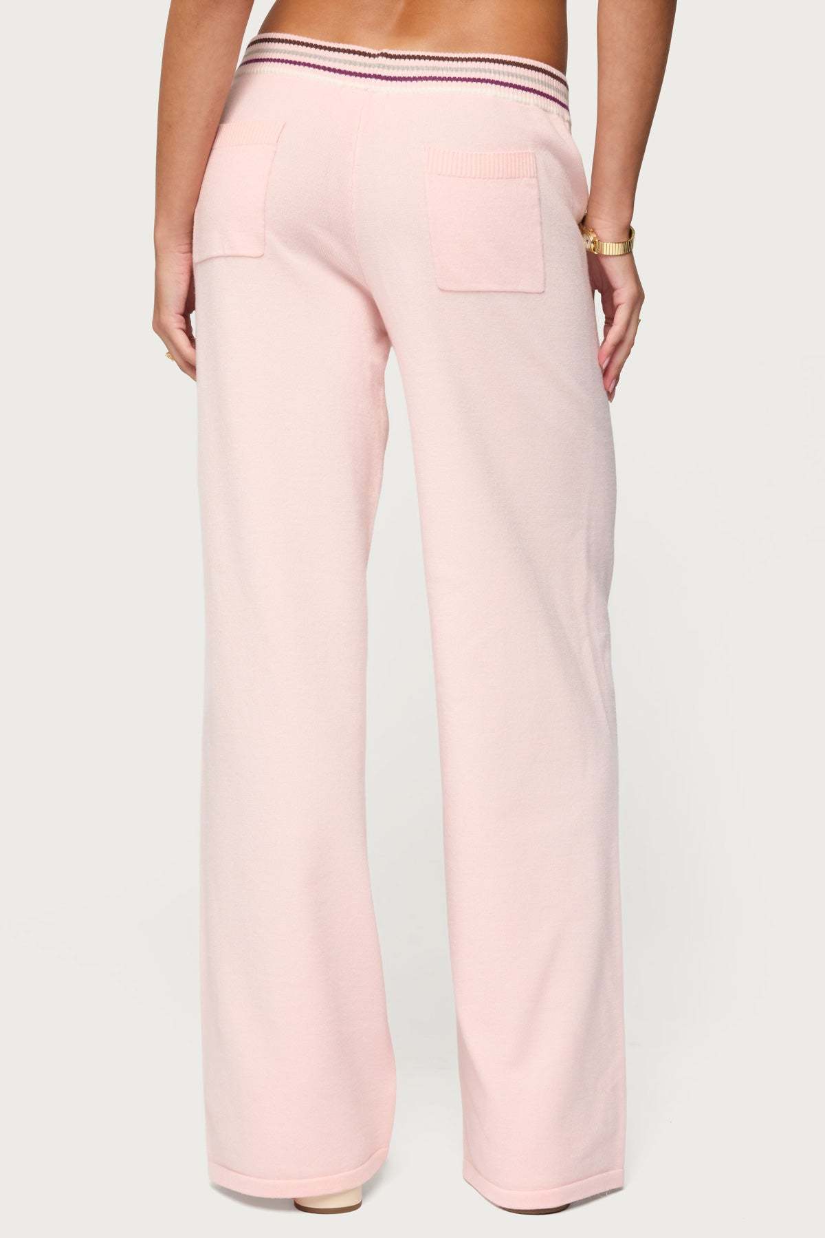 Miya Stripey Knit Pants - LIGHT-PINK