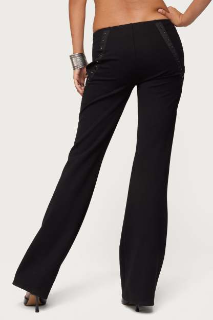 Hook & Eye Bootcut Pants - BLACK