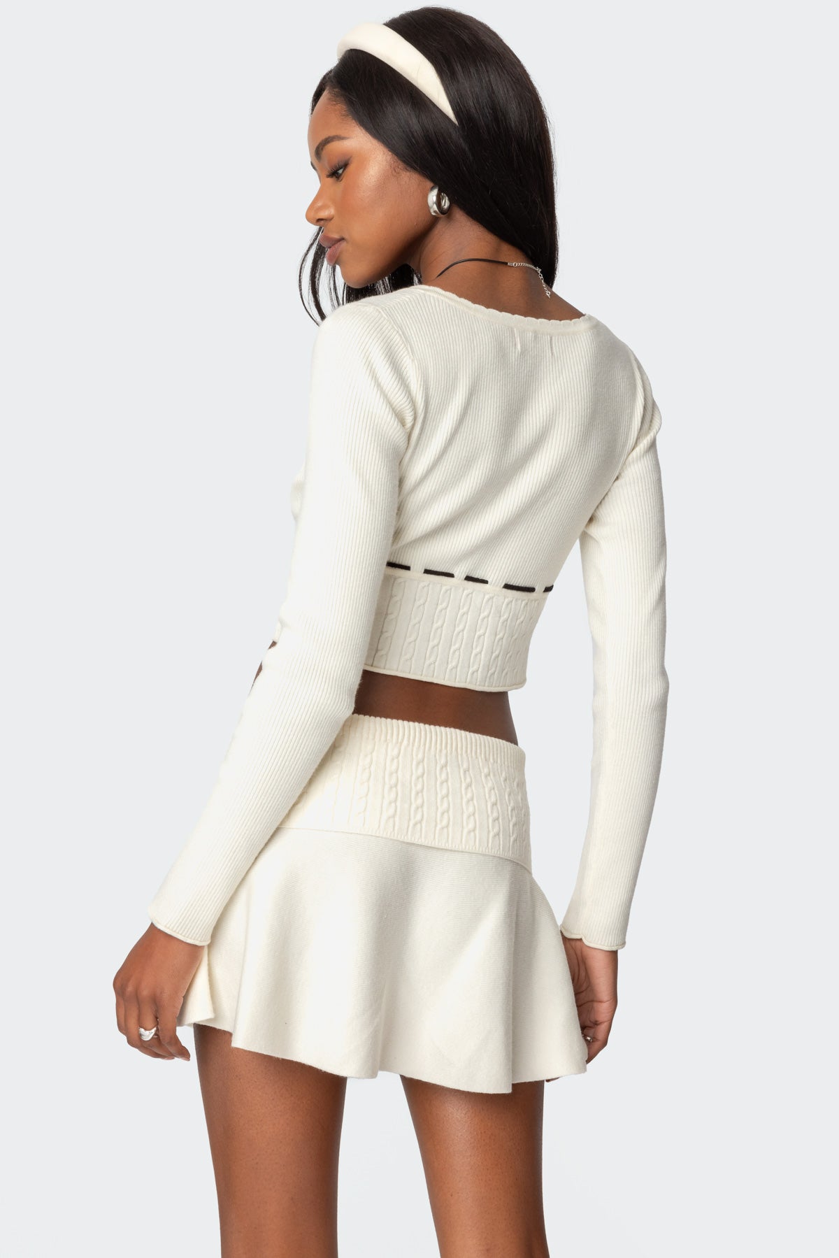 Andie Ribbon Knit Top - CREAM