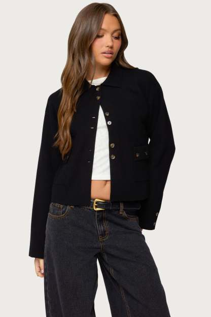Lorne Knit Jacket - BLACK