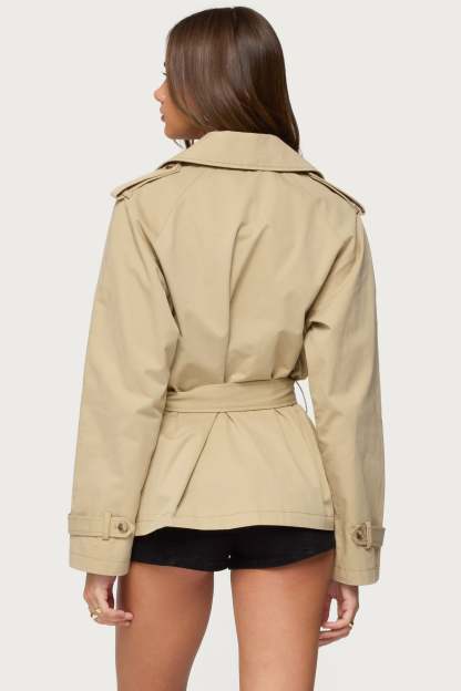 Tobie Raglan Trench Jacket - BEIGE