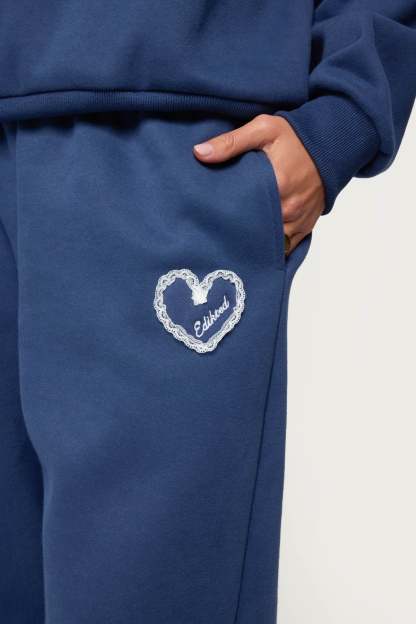 Love Edikted Wide Leg Sweatpants - NAVY