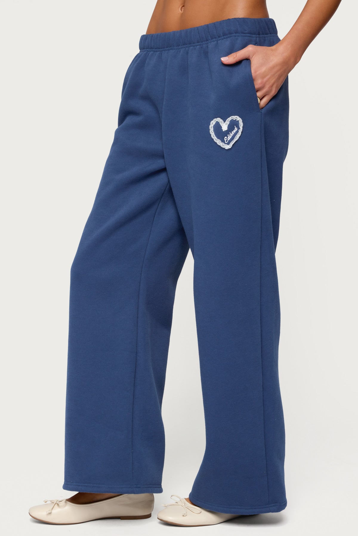 Love Edikted Wide Leg Sweatpants - NAVY