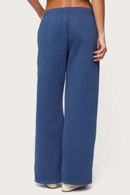 Love Edikted Wide Leg Sweatpants - NAVY