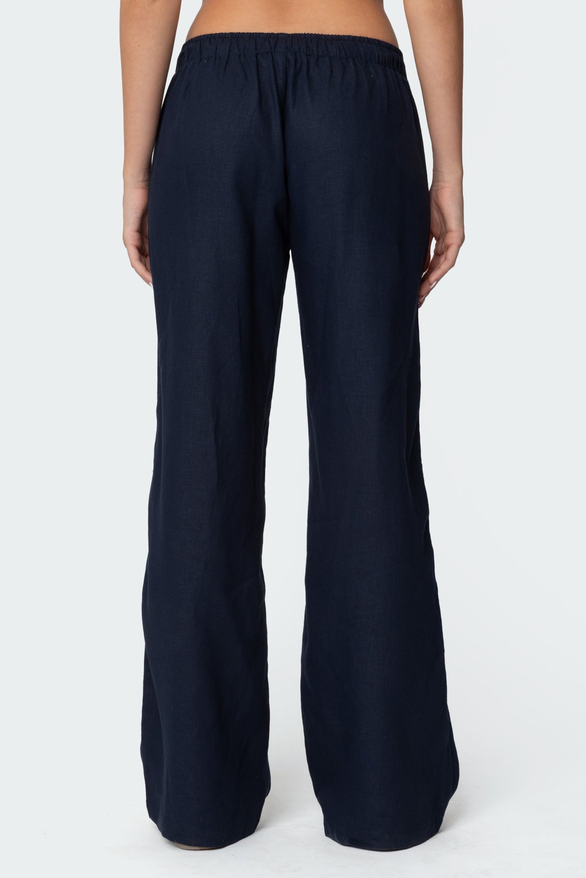 Yasmine Linen Look Pants - NAVY