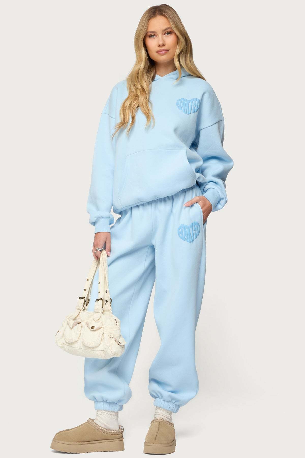 Major Love Edikted Sweatpants - LIGHT-BLUE