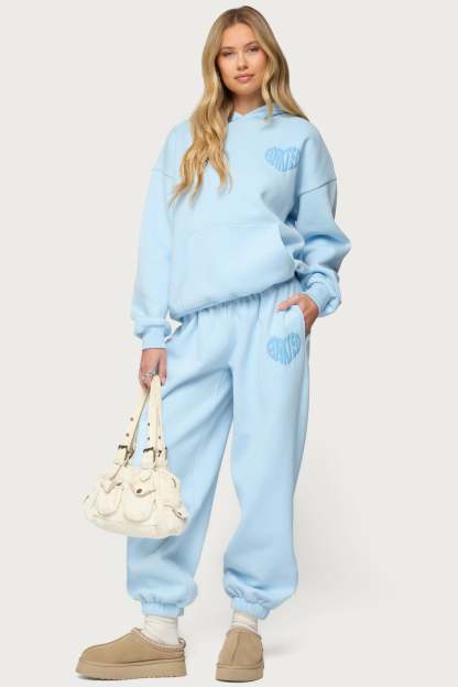Major Love Edikted Sweatpants - LIGHT-BLUE