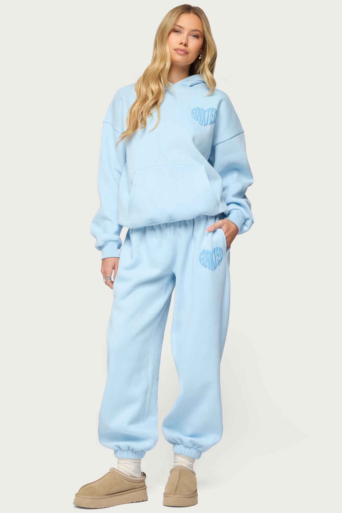 Major Love Edikted Sweatpants - LIGHT-BLUE