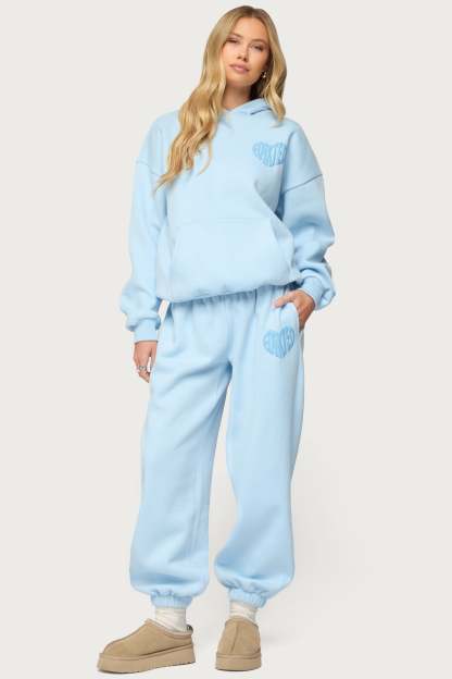 Major Love Edikted Sweatpants - LIGHT-BLUE