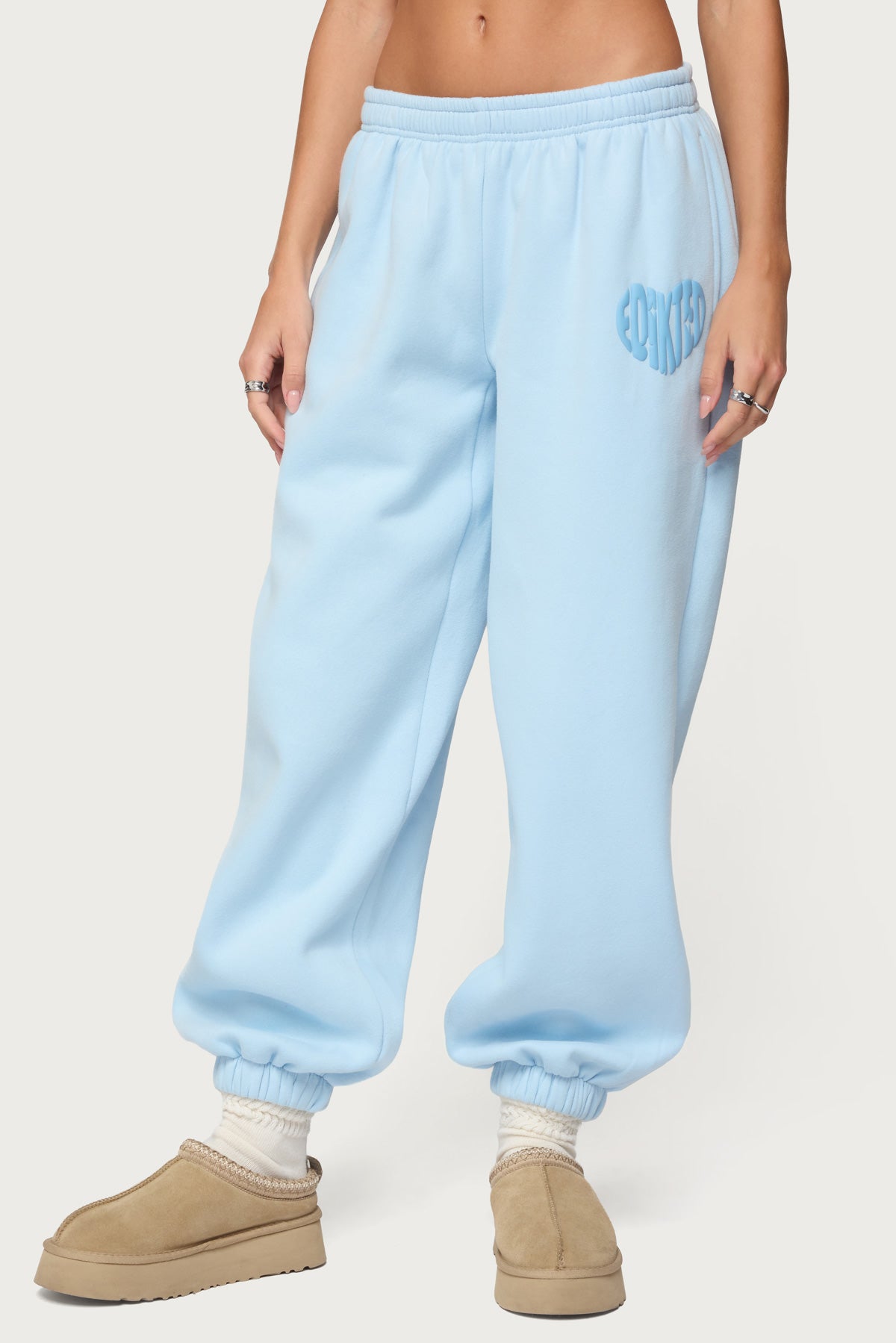 Major Love Edikted Sweatpants - LIGHT-BLUE