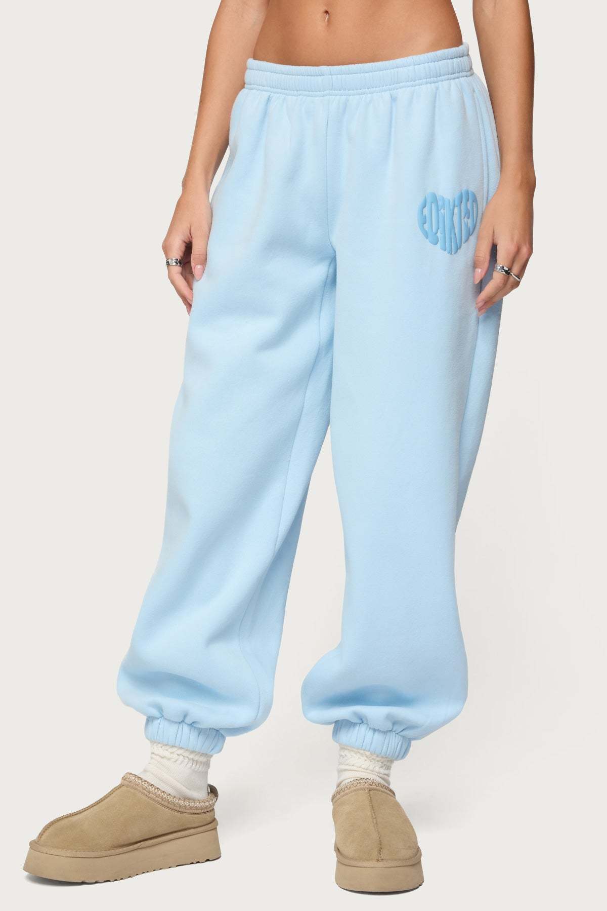 Major Love Edikted Sweatpants - LIGHT-BLUE