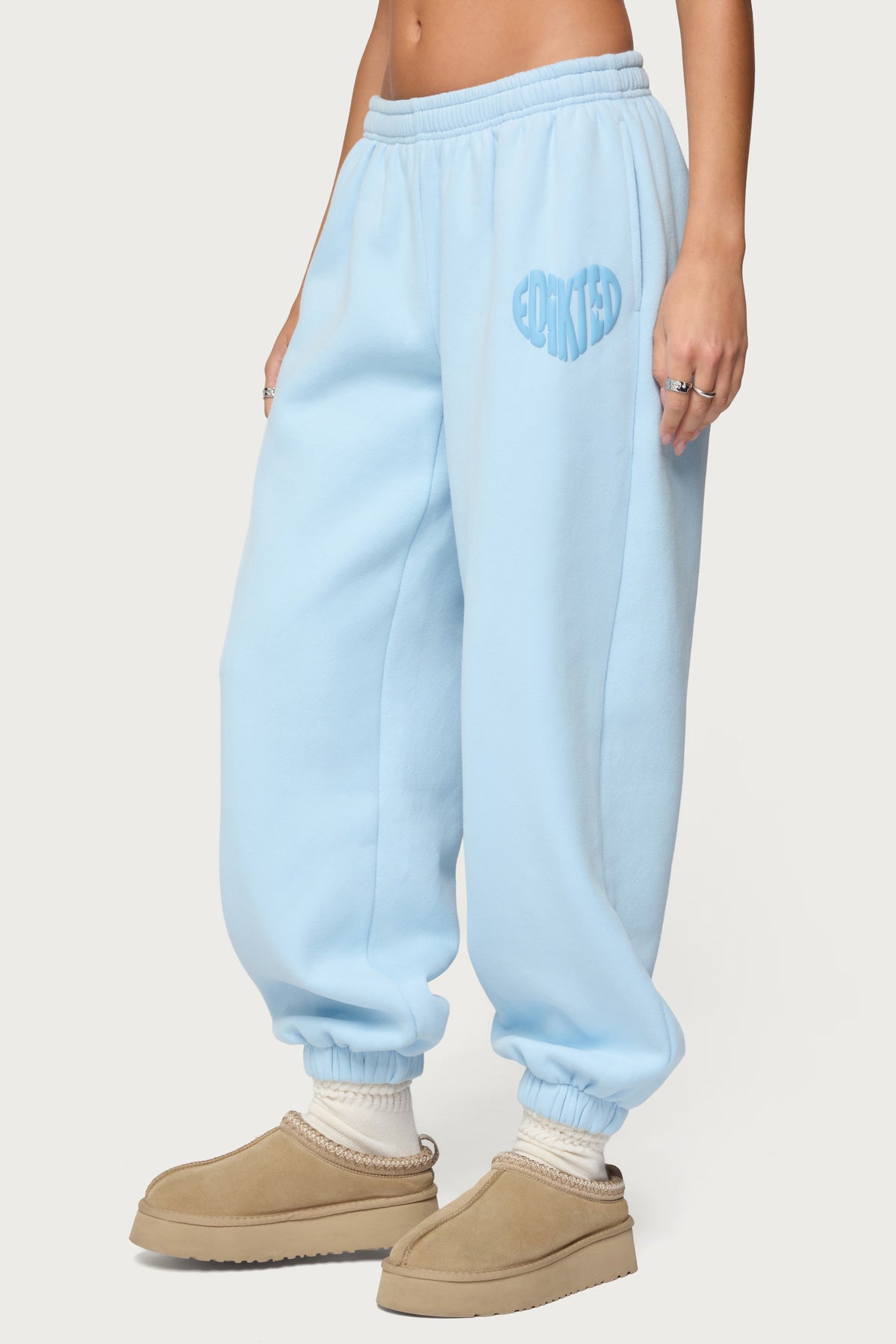 Major Love Edikted Sweatpants - LIGHT-BLUE