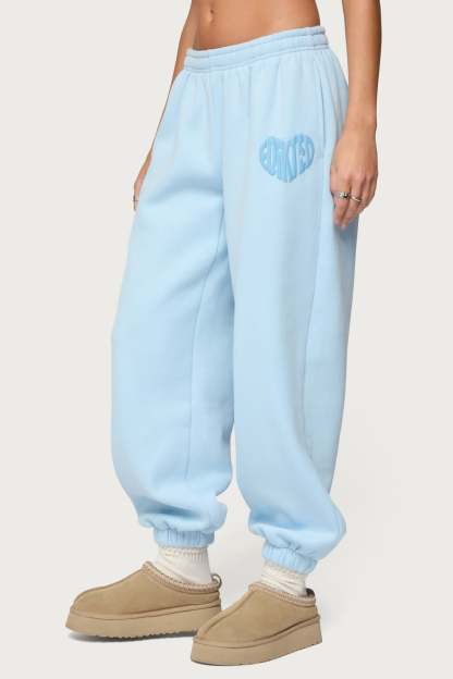 Major Love Edikted Sweatpants - LIGHT-BLUE