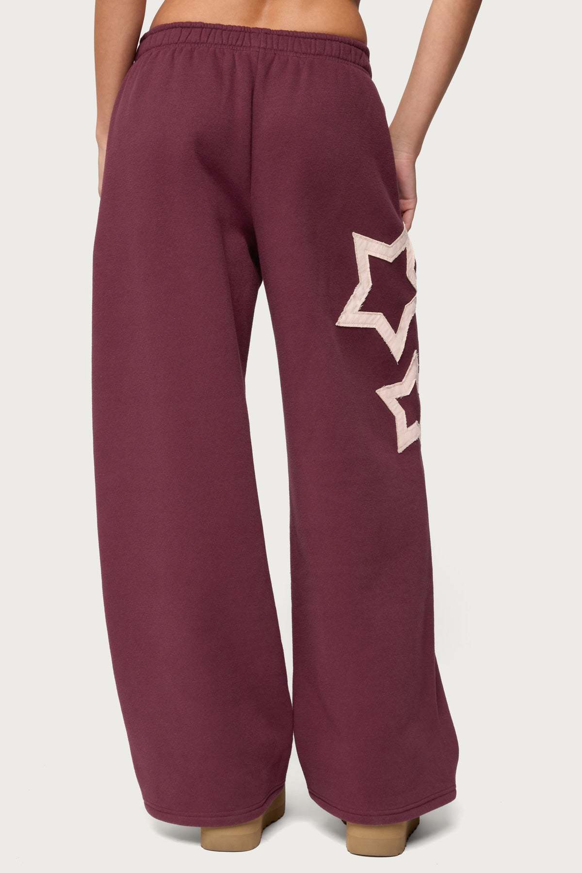 Starly Straight Leg Sweatpants - BURGUNDY