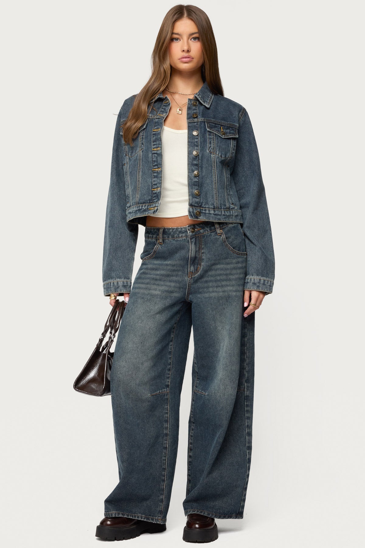 Barb Denim Jacket - DARK-BLUE