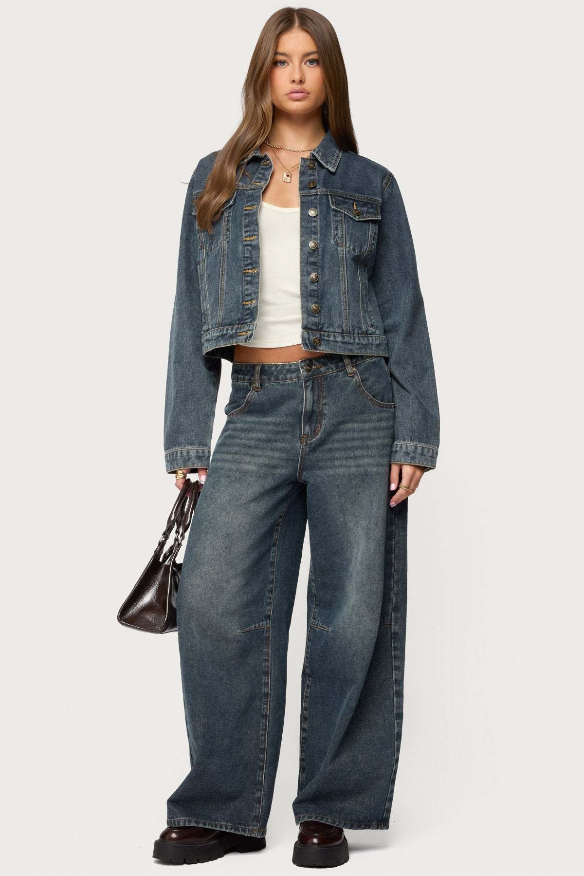 Barb Denim Jacket - DARK-BLUE