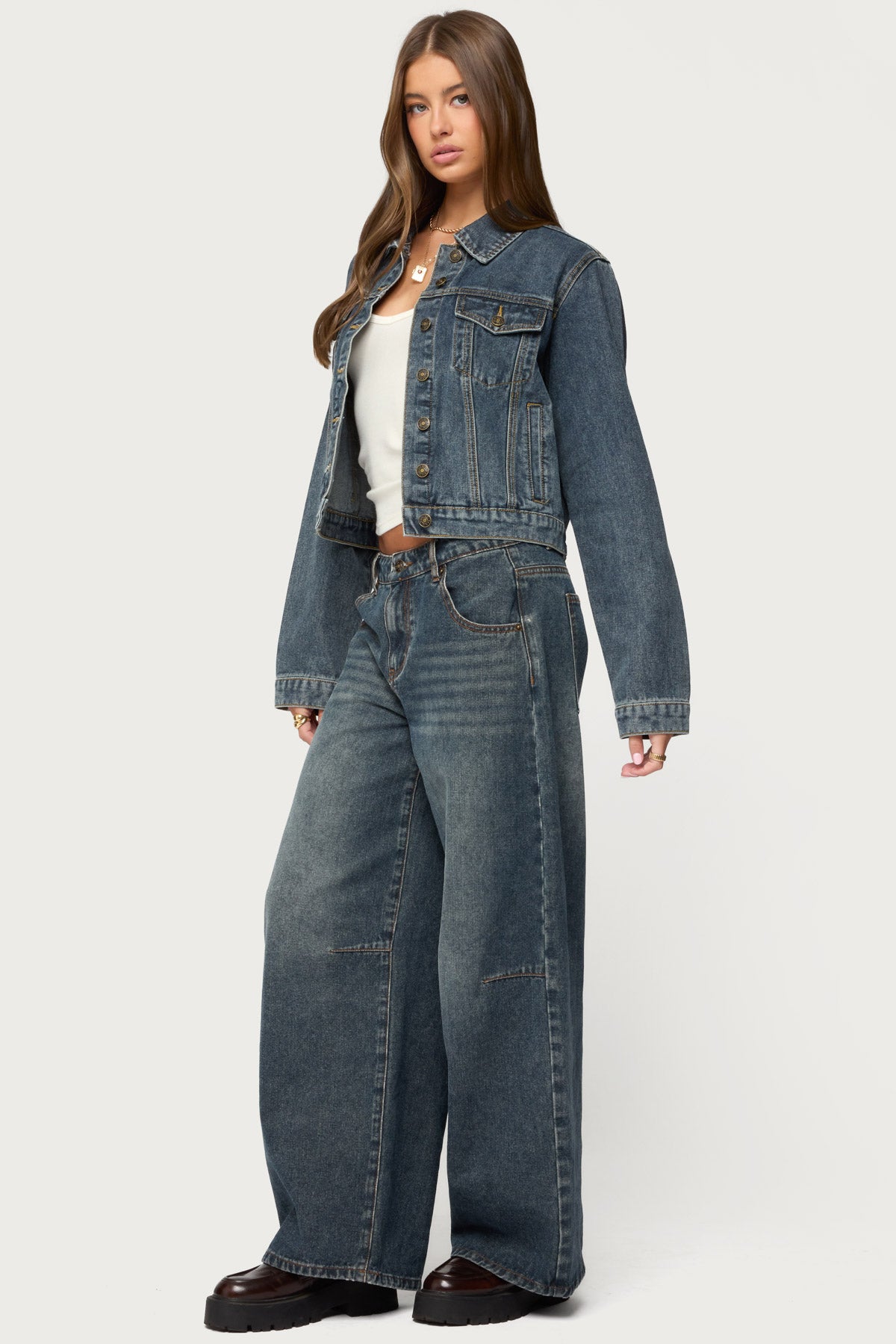 Barb Denim Jacket - DARK-BLUE
