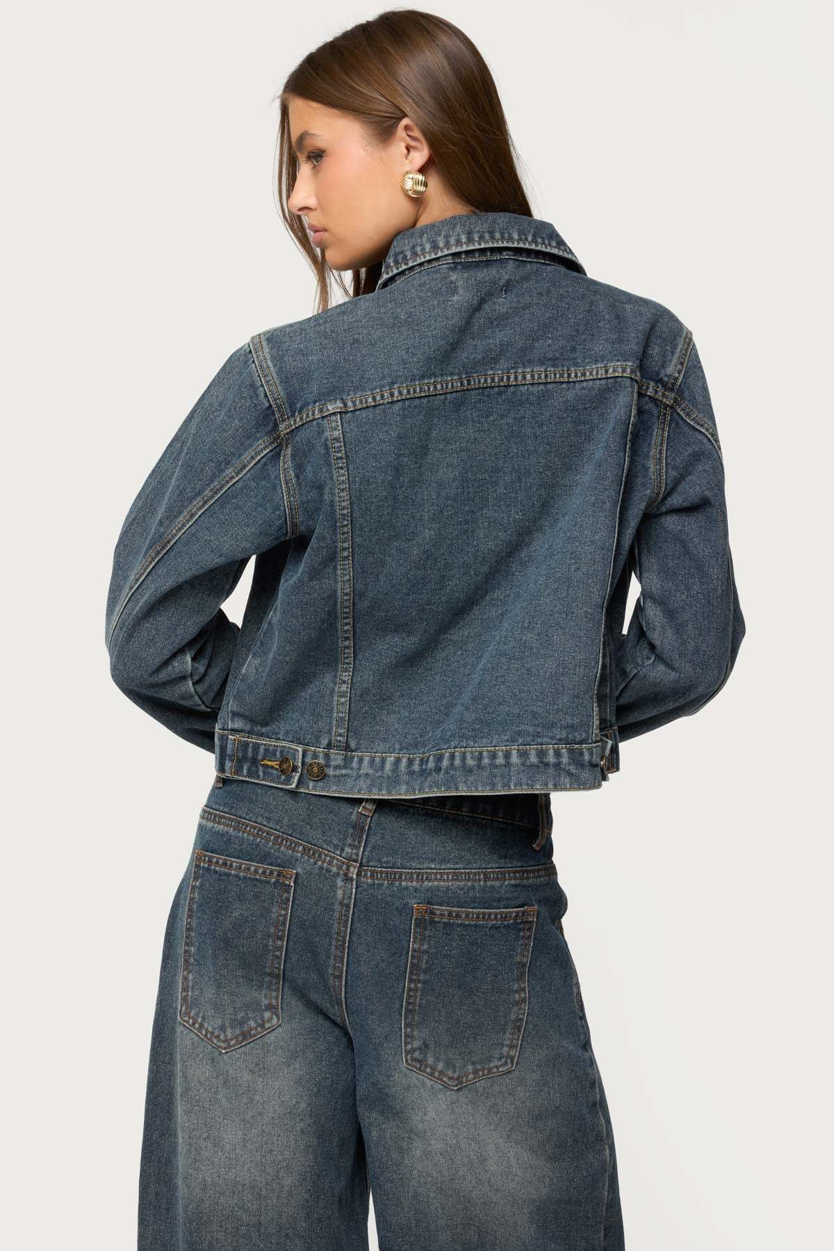 Barb Denim Jacket - DARK-BLUE