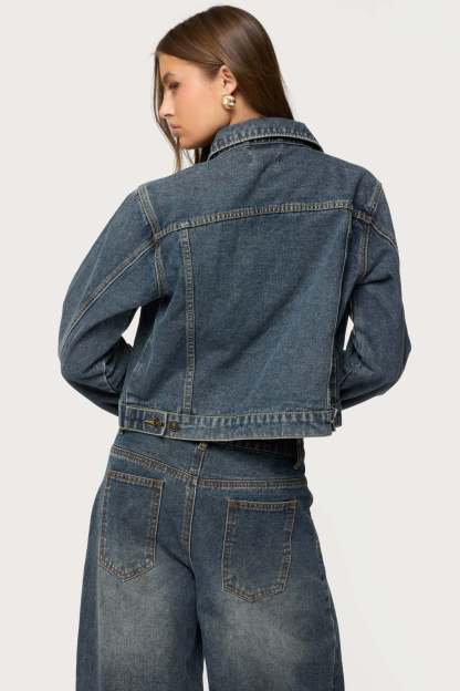 Barb Denim Jacket - DARK-BLUE