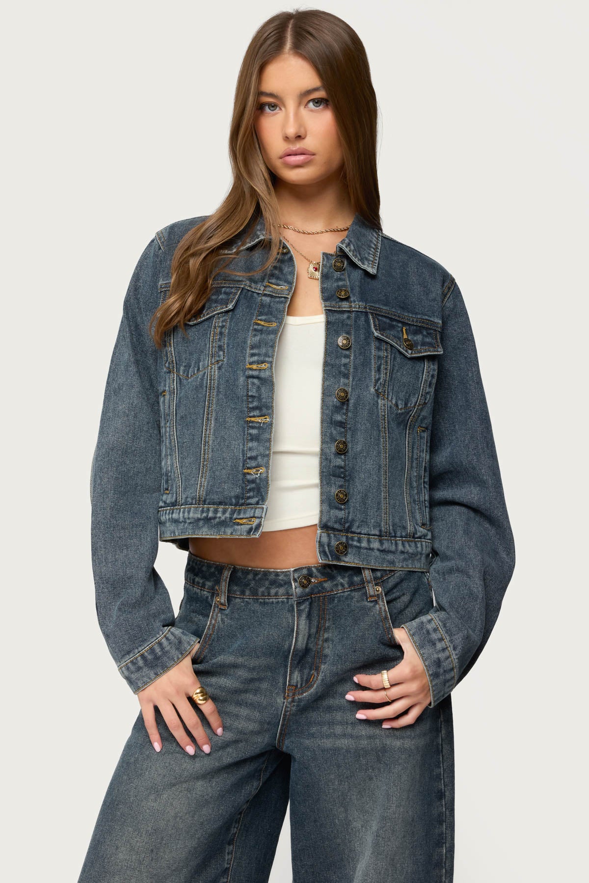 Barb Denim Jacket - DARK-BLUE