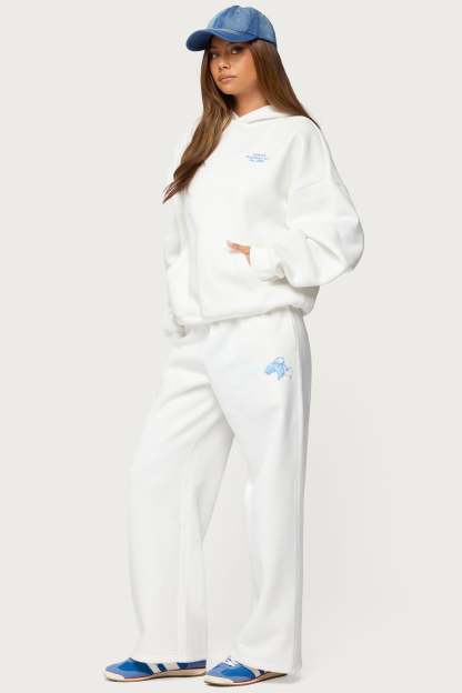 Keychain Cutie Straight Leg Sweatpants - WHITE
