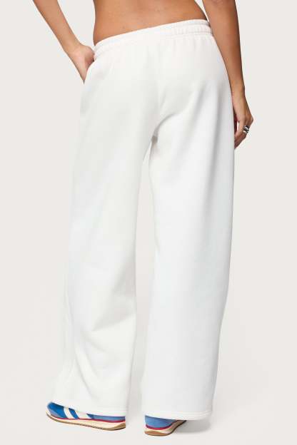 Keychain Cutie Straight Leg Sweatpants - WHITE